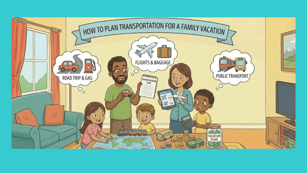Discover how to plan transportation for a family vacation by comparing airfare, car rentals, and public transit.