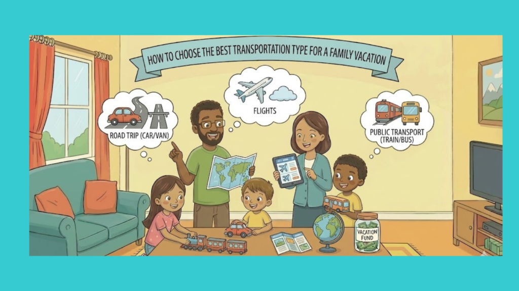 Discover how to choose the best transportation type for a family vacation by comparing flights, trains, cars, and buses.