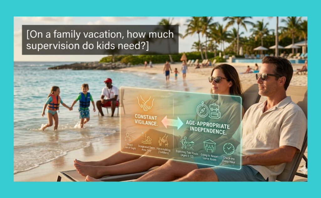 On a family vacation, how much supervision do kids need?