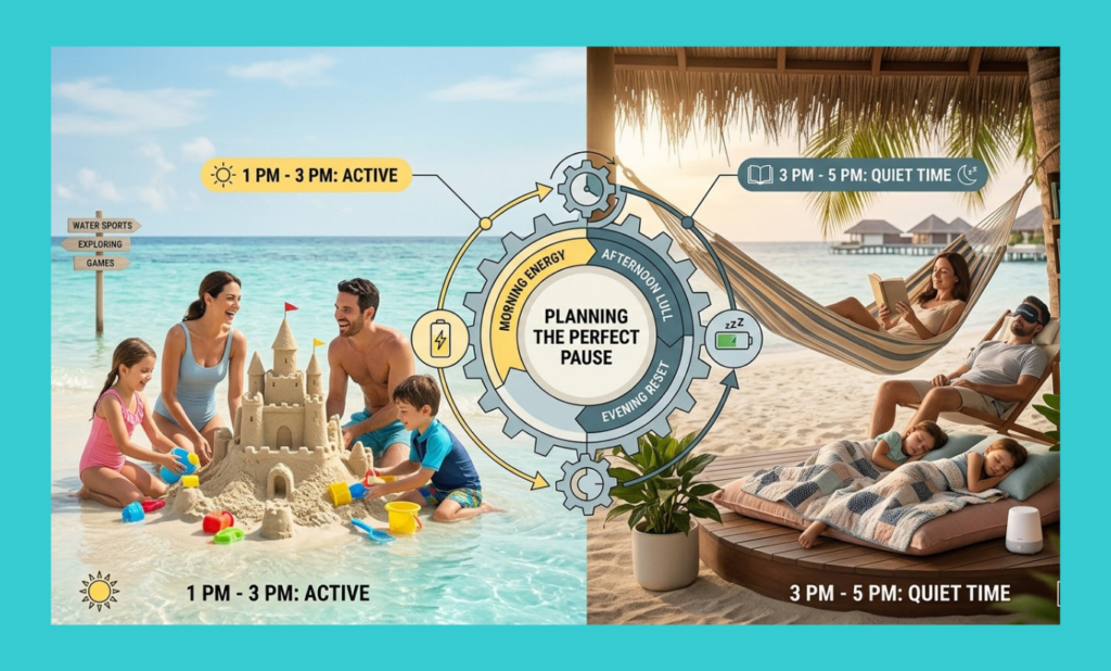 When to plan quiet time during a family vacation?