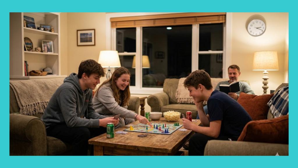 How to manage teenagers' late-night energy on vacation?"