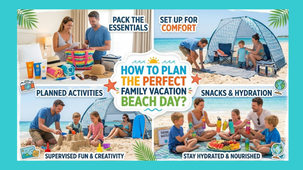 "How to plan the perfect family vacation beach day?"