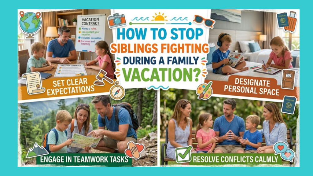"How to stop siblings fighting on a family vacation?
