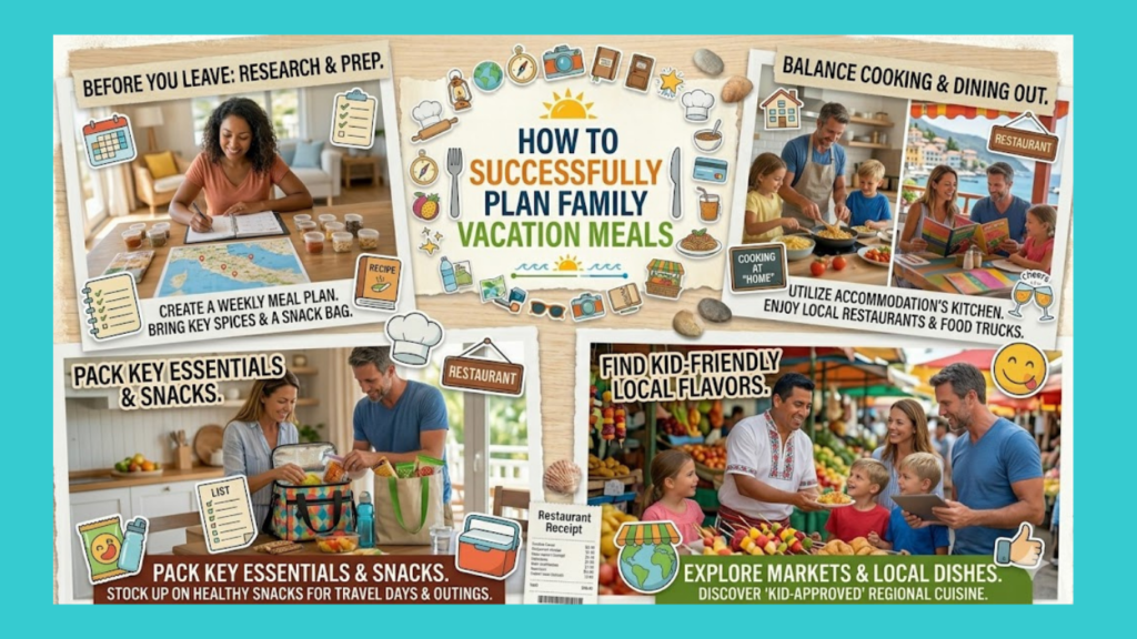 How to successfully plan family vacation meals: nutrition, preferences, convenience & restrictions?