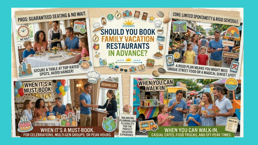 Should you book family vacation restaurants in advance?