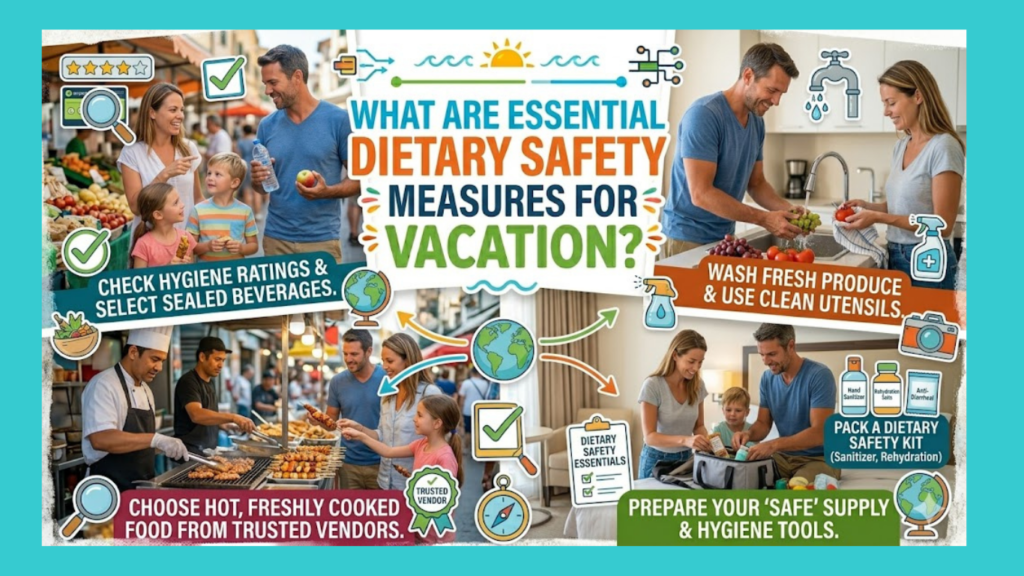 "What are essential dietary safety measures for a vacation?"