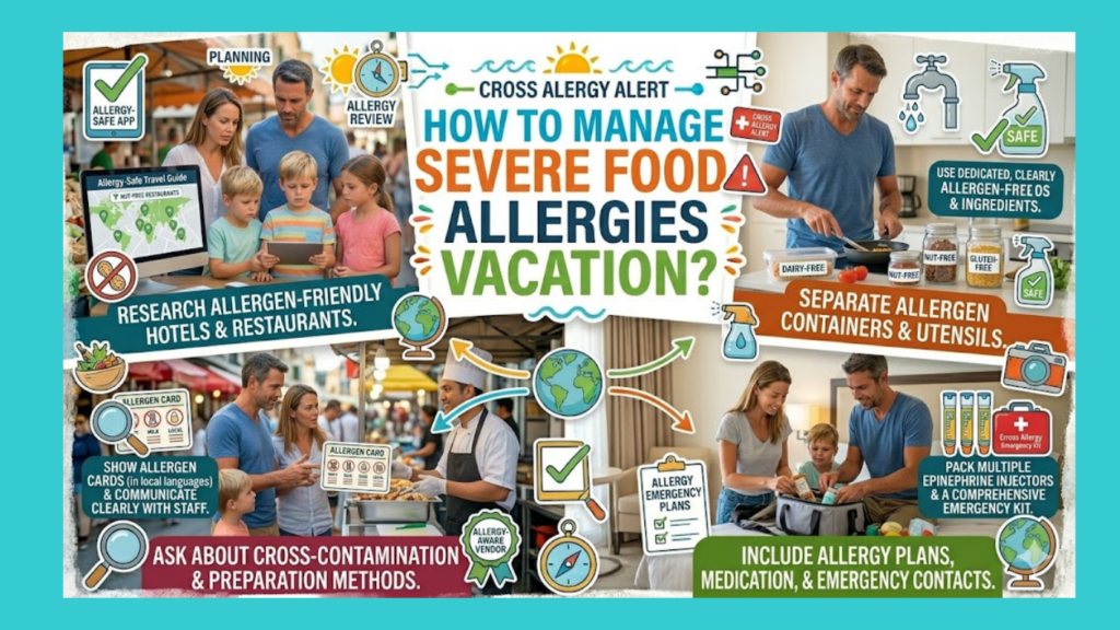How to manage severe food allergies on a family vacation?