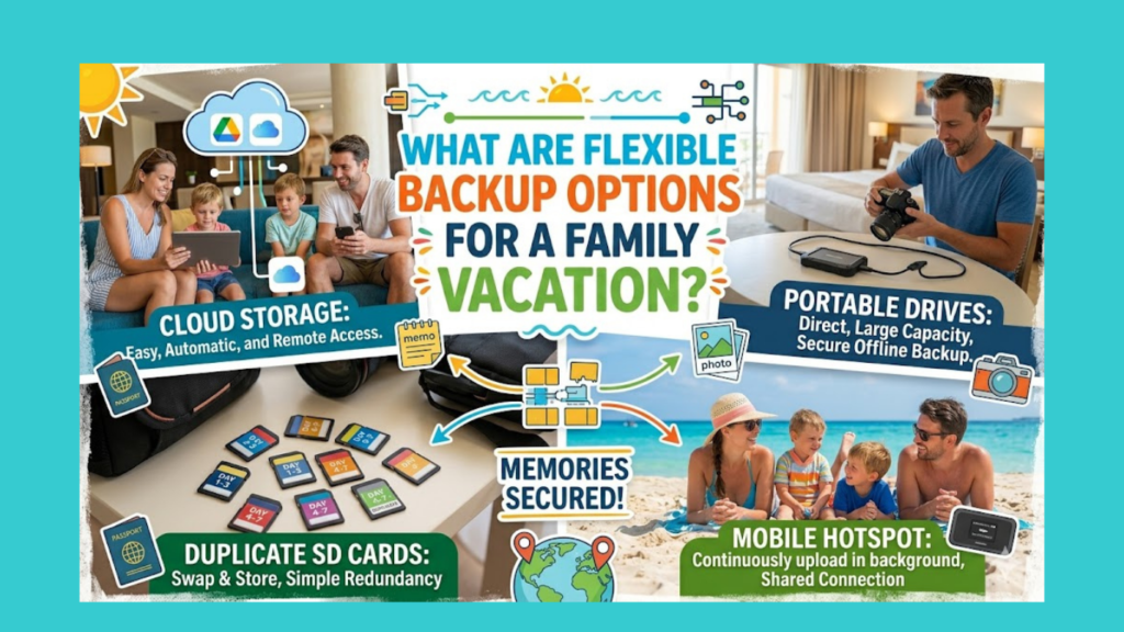 What are flexible backup options for a family vacation?