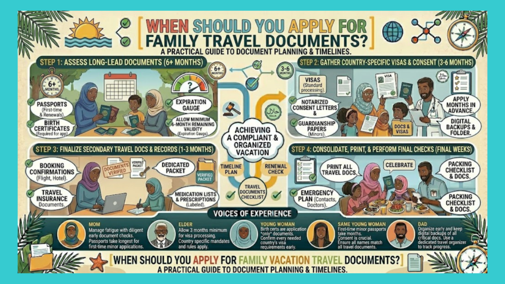 When should you apply for family vacation travel documents