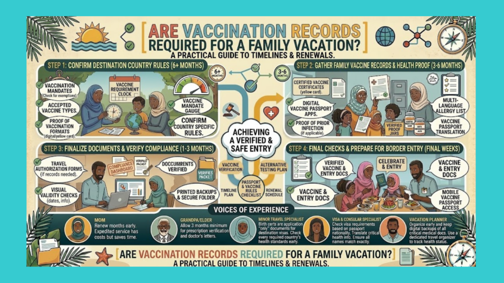 Are vaccination records required for a family vacation?