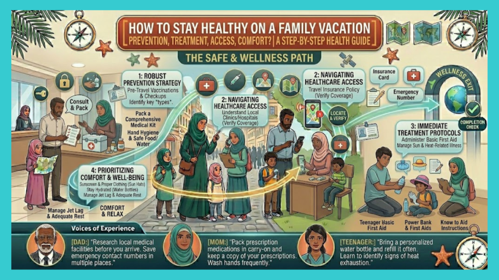 How to stay healthy on a family vacation: prevention, treatment, access, comfort?