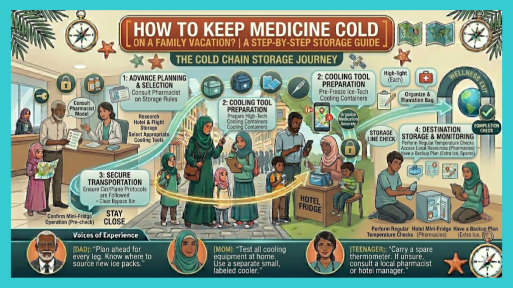 How to keep medicine cold on a family vacation?