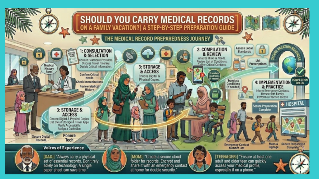 Should you carry medical records on a family vacation?