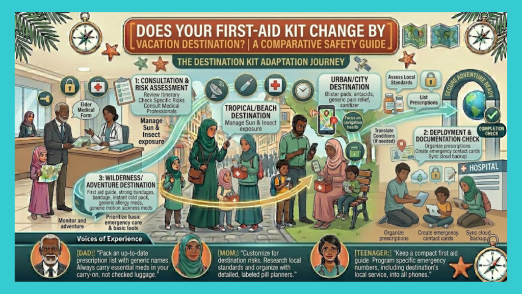 Does your first-aid kit change by vacation destination?