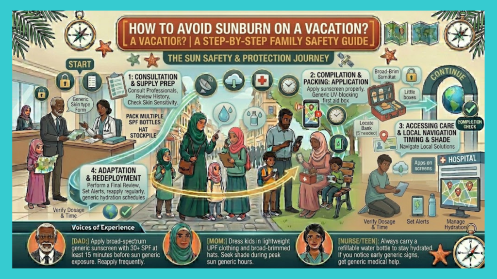 How to avoid sunburn on a vacation?