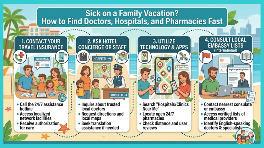 Sick on a Family Vacation? How to Find Doctors, Hospitals, and Pharmacies Fast.