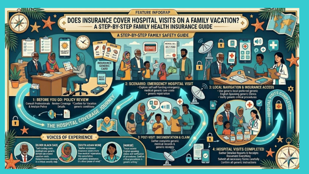 Does insurance cover hospital visits on a family vacation?