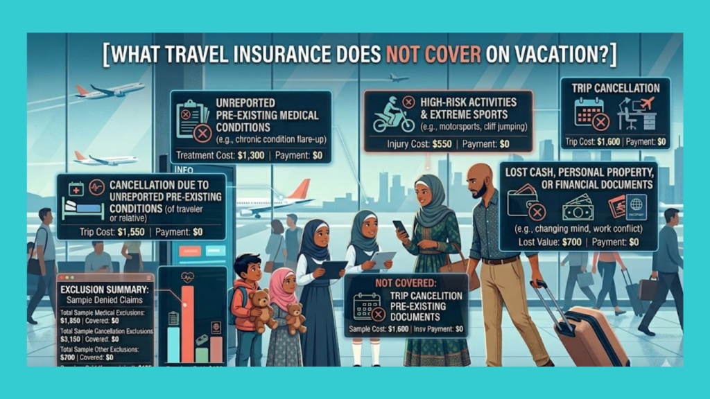 What does travel insurance not cover on vacation?
