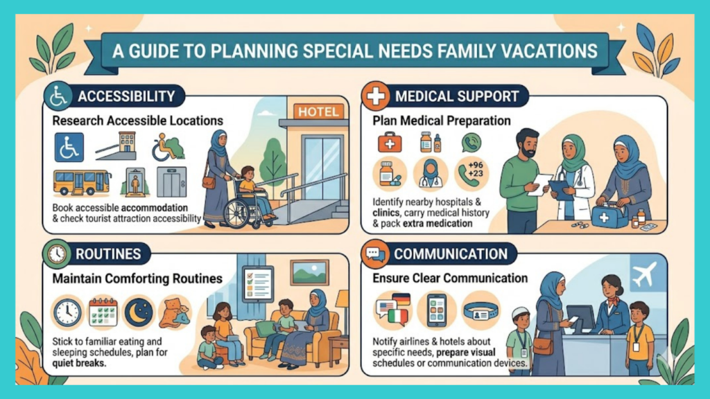 How to Plan a special needs family vacation:accessibility, medical support, routines, communication