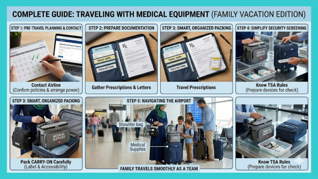 How to Travel with Medical Equipment on a family vacation?