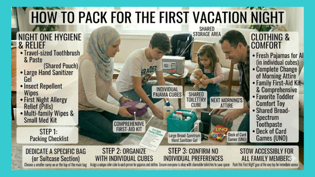 How to pack for the first vacation night?