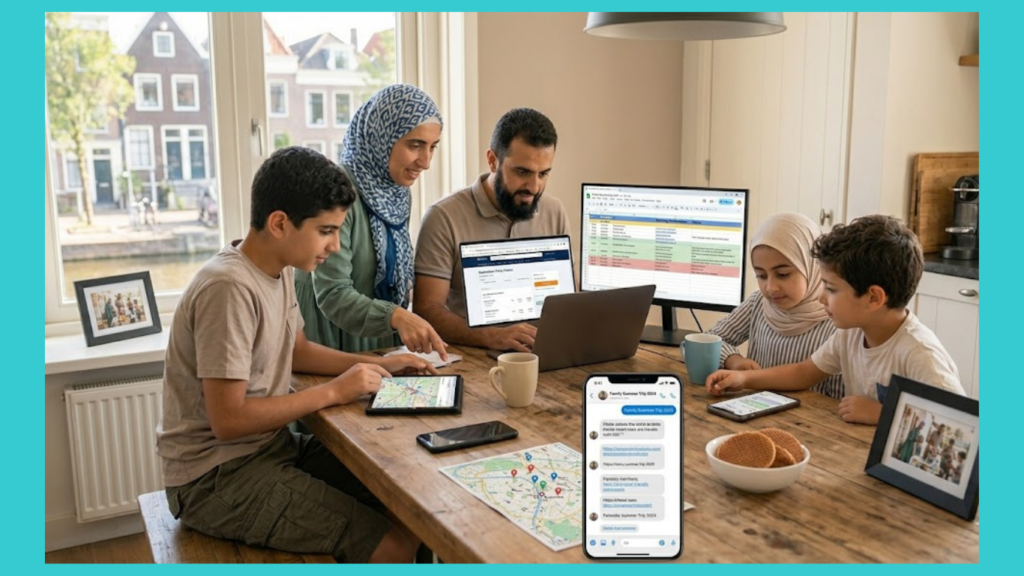 How to use digital tools for family vacation planning: research, organization, communication, coordination?