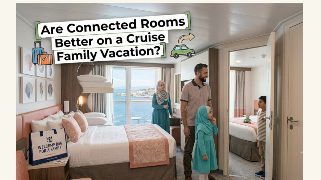 Are connected rooms better on a cruise family vacation? Evaluate the pros and cons of connecting staterooms for sleep logistics, privacy, and safety.