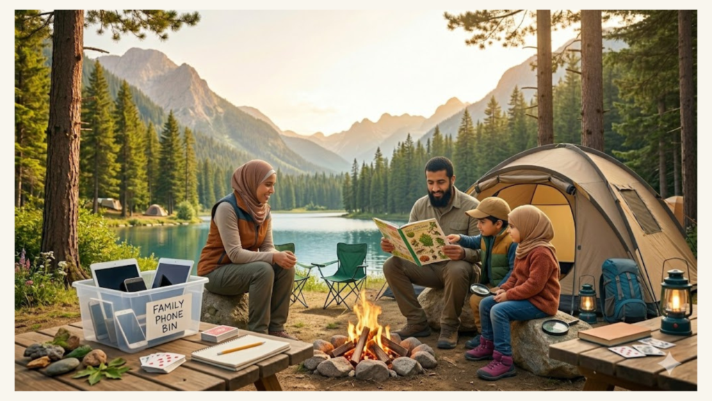 How to Limit Screen Use During a Camping Family Vacation?