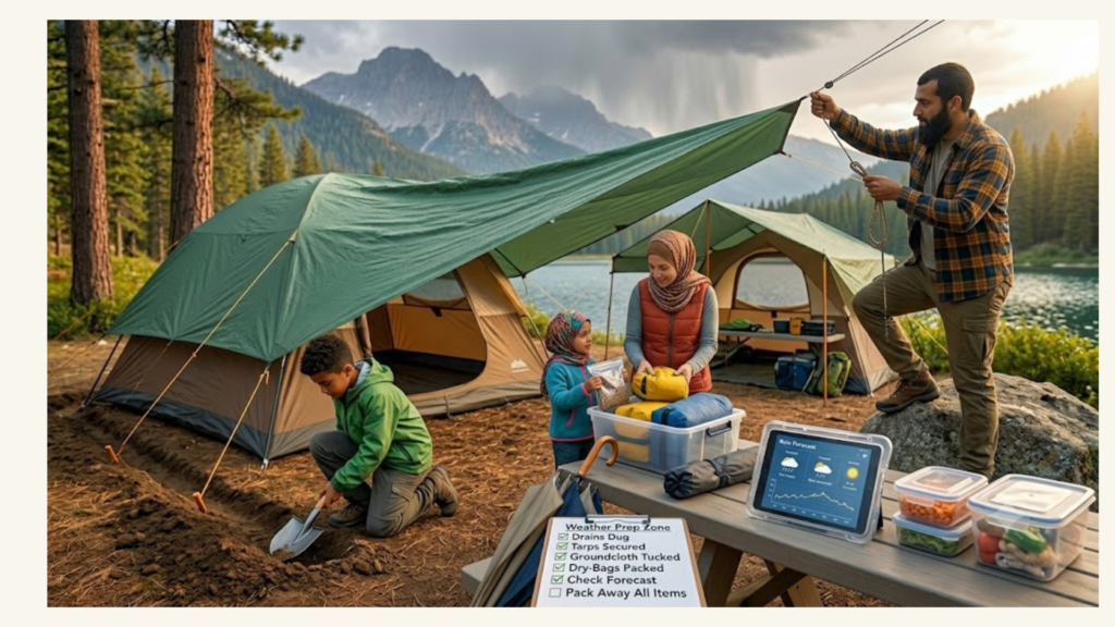 Which Rain Preparations Matter on a Camping Family Vacation?