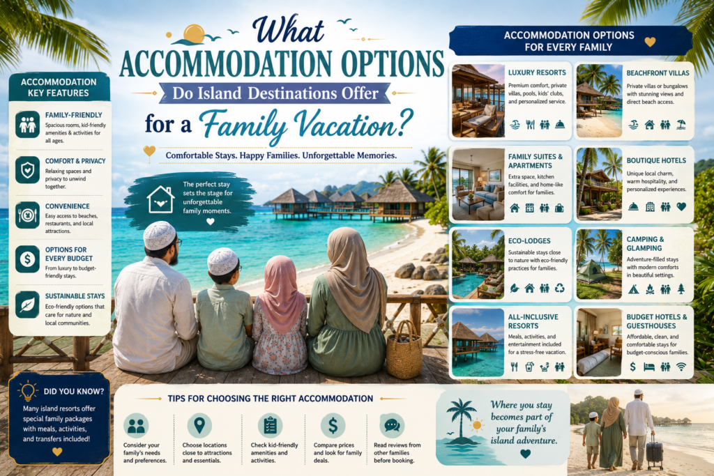 What Accommodation Options Do Island Destinations Offer for a Family Vacation?