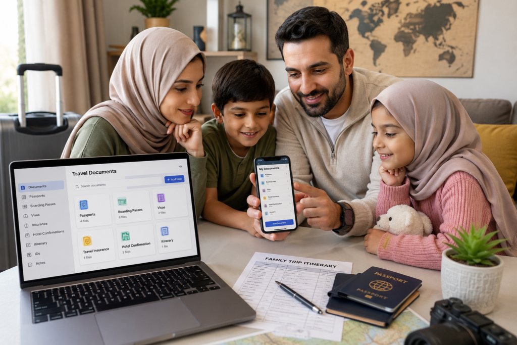 How Do You Store Travel Documents Digitally for a Family Vacation?