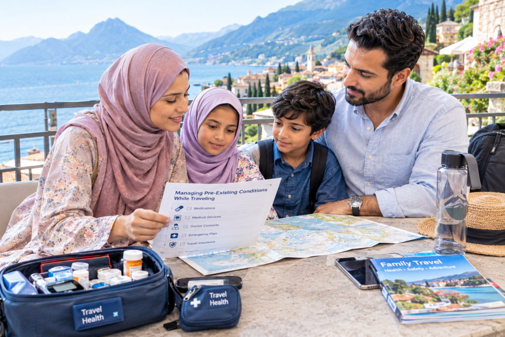 How to manage pre-existing conditions While on a family vacation?