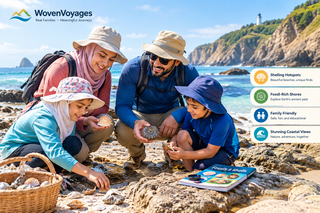 Which Coastal Destinations Offer the Best Fossil Hunting and Shelling for a Family Vacation?
